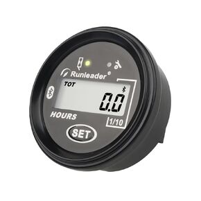 Runleader LCD Digital Bluetooth Communication Hour Meter,Voltage.AC 8V to 50V/DC 8V to 65V,Multiple Maintenance Reminders,Waterproof Design for Lawn Mower Tractor Boat Snowmobile Scrubber Machine.