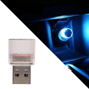 USB LED Car Interior Atmosphere Lamp, Universal Mini USB Led Lights for Car Decoration, Plug in LED Night Light Mini USB LED Light Fit for Cars, Bedrooms(Blue)