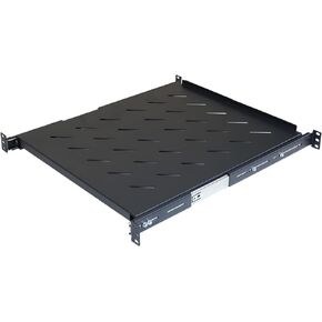 Aeons 1U 19-inch Sliding Rack Server Shelf Vented 4 Post Rack Mount 24" Shelf Adjustable Mounting Depth 24.2 – 27.4 inches, for IT Data Network Cabinet Enclosure Equipment