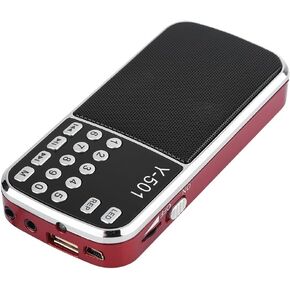 USB/TF/FM/AUX 78-108MHz Stereo FM Radio with Repeat Key, Memory Function, High Sensitivity Noise Cancelling Sound, Red, Blue(Optional)(Red)
