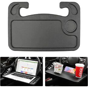 صينية عجلة قيادة 2 في 1 للسيارة، حامل طاولة مقعد السيارة على عجلة القيادة التلقائية لتناول الطعام، الكمبيوتر المحمول، الكمبيوتر اللوحي، iPad، الكمبيوتر المحمول، طاولة سفر السيارة، مناسبة لمعظم المركبات in Kuwait