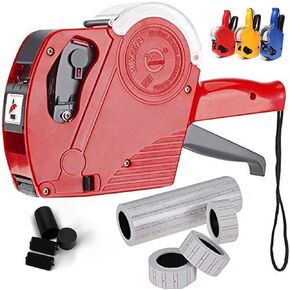 MX-5500 8 Digits Price tag Gun with 5000 Sticker Labels and 3 Ink Refill, Label Maker Pricing Gun Kit Numerical Tag Gun for Office, Retail Shop, Grocery Store, Organization Marking (Blue)