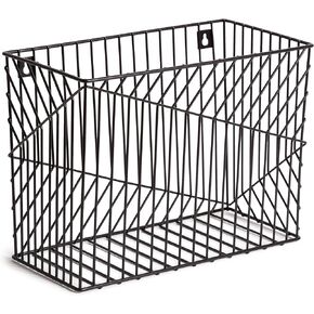 U Brands Vena Wire File Basket, Office Supplies, Metal, Black, 1 Count