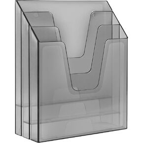 Acrimet Vertical Triple File Folder Organizer (Smoke Color)