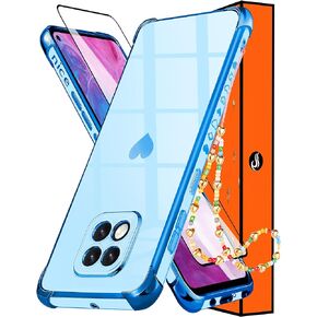 Shorogyt for One 5G Ace Phone Case 2021 (Also for One 5G UW Ace Cases), Cute Aesthetic Love Hearts Pattern Women Girls Gold Plating Covers for Motorola Moto One 5G | 5G UW Ace 2021 Black
