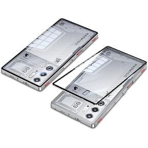 حافظة QUIETIP متوافقة مع Red Magic 9 Pro / 9 Pro+ Plus مع واقي شاشة، إطار معدني + غطاء خلفي من الزجاج المقوى الشفاف مع حماية للكاميرا مقاومة للصدمات، فضي