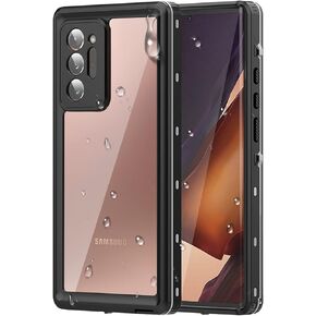 WIFORT for Samsung Galaxy Note 20 Ultra Waterproof Case Built-in Screen Protector Water Resistant Cover Protective Drop Protection Hard, Shockproof Full Body Case for Samsung Note 20 Ultra 5G, Black
