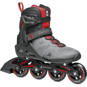 Rollerblade Macroblade 84 Men's Adult Fitness Inline Skate, Dark Gray & Red, Performance Inline Skates