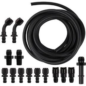 مجموعة خط الوقود 25FT 6AN 3/8 بوصة NBR خرطوم الوقود المطاطي EFI LS خط حقن الوقود مع 14 قطعة AN6 طقم محول تركيب خرطوم الوقود الدوار لمقايضات وتحويلات LS in Kuwait