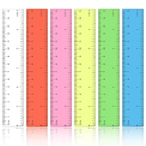 6Pcs 6 inch Plastic Ruler Straight Shatterproof Rulers Plastic Ruler Drafting Tools Colorful Rulers for Student School Office Supply Ruler