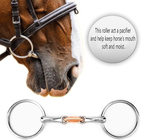 FR Loose Ring Snaffle,O Ring, English Happy Mouth Bit for Horses, Silver in Saudi Arabia