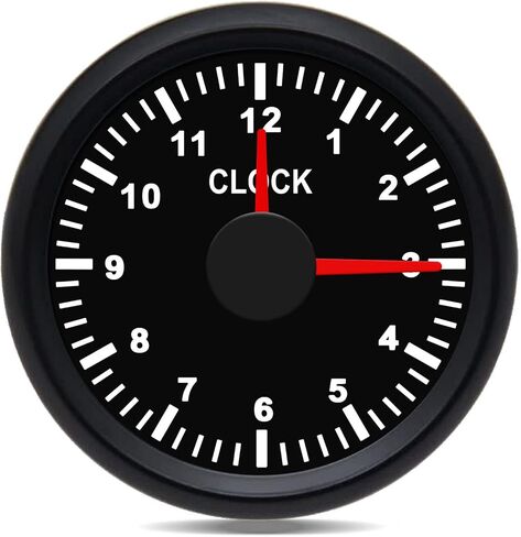 Clock Meter Gauge, 0-12 Hours Format 2'' (52mm) 12V/24V for Marine Boat Yacht Car in Saudi Arabia