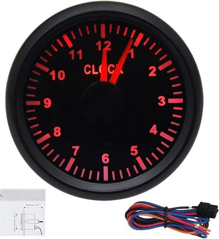 Clock Meter Gauge, 0-12 Hours Format 2'' (52mm) 12V/24V for Marine Boat Yacht Car in Saudi Arabia