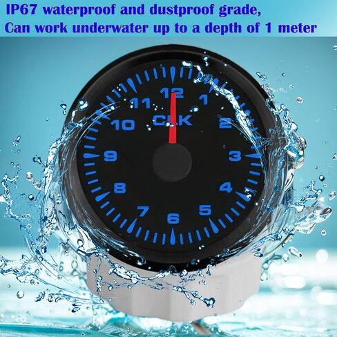 مقياس عداد الساعة، تنسيق 0-12 ساعة 2 بوصة (52 مم) 12 فولت/24 فولت لسيارة يخت القوارب البحرية in Kuwait