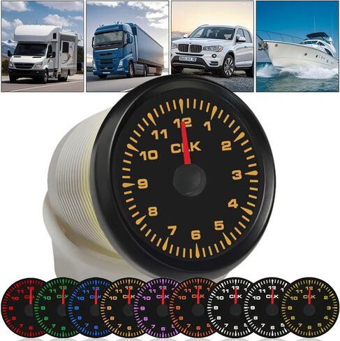 مقياس عداد الساعة، تنسيق 0-12 ساعة 2 بوصة (52 مم) 12 فولت/24 فولت لسيارة يخت القوارب البحرية in Kuwait