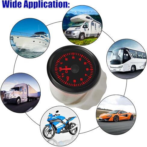 مقياس عداد الساعة، تنسيق 0-12 ساعة 2 بوصة (52 مم) 12 فولت/24 فولت لسيارة يخت القوارب البحرية in Kuwait