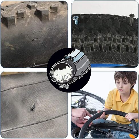 قطعتان من أنابيب الدراجة ذاتية الغلق مقاس 20 بوصة 20 × 1.75/2.125 صمام AV إصلاح تلقائي فائق، ذاتية الغلق، مقاومة للثقب متوافقة مع أنابيب إطارات الدراجة مقاس 20 × 1.75-2.125 بوصة in Saudi Arabia