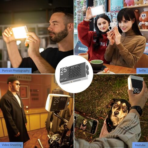 مصباح فيديو ZHIYUN CINEPEER CM25 25 وات LED، ضوء تصوير محمول صغير بحجم الجيب على الكاميرا، قابل للتعتيم 2700K-6200K•CRI≥96•TLCI≥97، بطاريات مدمجة 2*2000 مللي أمبير قابلة لإعادة الشحن، شحن PD/Vlog/Photo in Saudi Arabia