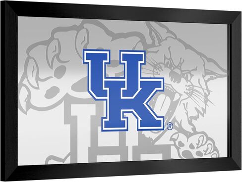 Trademark Global Wall Mirror - Ready-to-Hang University of Kentucky Fade Black Framed Rectangle Mirror - for Pub, Game Room, Garage or Home Bar in Saudi Arabia