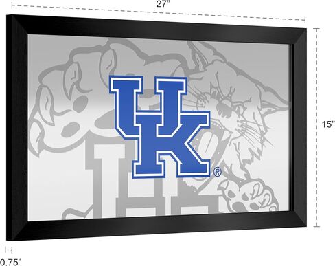 Trademark Global Wall Mirror - Ready-to-Hang University of Kentucky Fade Black Framed Rectangle Mirror - for Pub, Game Room, Garage or Home Bar in Saudi Arabia