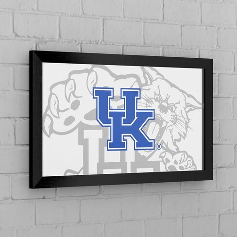 Trademark Global Wall Mirror - Ready-to-Hang University of Kentucky Fade Black Framed Rectangle Mirror - for Pub, Game Room, Garage or Home Bar in Saudi Arabia