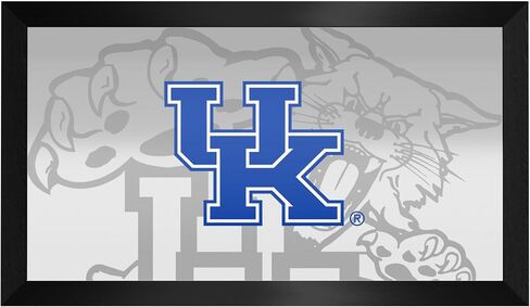 Trademark Global Wall Mirror - Ready-to-Hang University of Kentucky Fade Black Framed Rectangle Mirror - for Pub, Game Room, Garage or Home Bar in Saudi Arabia