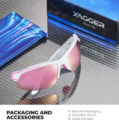 نظارات شمسية رياضية مستقطبة Xagger للرجال والنساء UV400 ملفوفة حول نظارات البيسبول البيسبول in Saudi Arabia