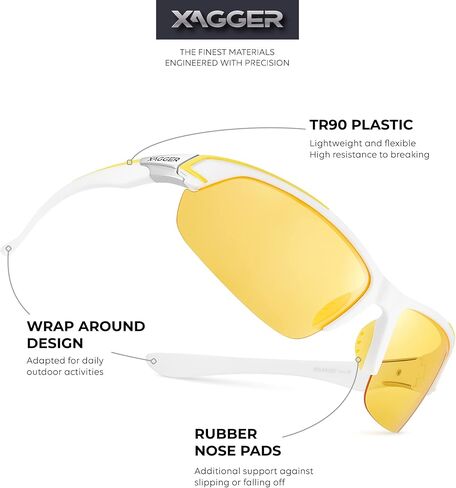 نظارات شمسية رياضية مستقطبة Xagger للرجال والنساء UV400 ملفوفة حول نظارات البيسبول البيسبول in Saudi Arabia