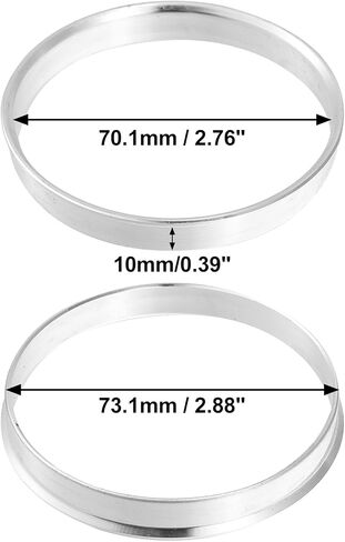 X AUTOHAUX 4pcs OD 73.1mm to ID 58.1mm Aluminum Alloy Car Hub Centric Rings Wheel Bore Center Spacer in Kuwait