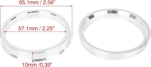 X AUTOHAUX 4 قطع من 65.1 إلى 57.1 ملم من سبائك الألومنيوم محور السيارة حلقات مركزية فاصل تجويف العجلة in Kuwait