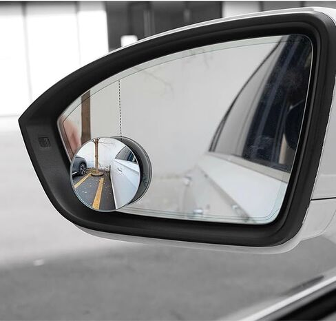 مرآة سيارة Blind Spot، 2 Pack-2 بوصة مرايا محدبة للرؤية الخلفية المستديرة، ملحقات خارجية للسيارات، زاوية واسعة، ملاءمة عالمية، زجاج حقيقي عالي الدقة، مرايا رؤية خلفية محدبة زجاجية بدون إطار in Kuwait