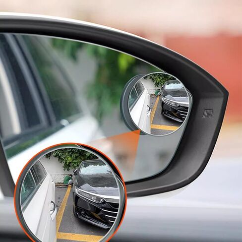مرآة سيارة Blind Spot، 2 Pack-2 بوصة مرايا محدبة للرؤية الخلفية المستديرة، ملحقات خارجية للسيارات، زاوية واسعة، ملاءمة عالمية، زجاج حقيقي عالي الدقة، مرايا رؤية خلفية محدبة زجاجية بدون إطار in Kuwait