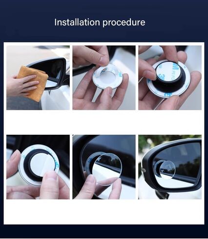 مرآة سيارة Blind Spot، 2 Pack-2 بوصة مرايا محدبة للرؤية الخلفية المستديرة، ملحقات خارجية للسيارات، زاوية واسعة، ملاءمة عالمية، زجاج حقيقي عالي الدقة، مرايا رؤية خلفية محدبة زجاجية بدون إطار in Kuwait