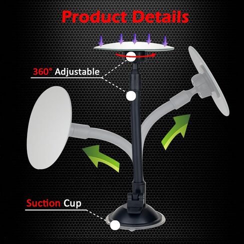 Stick On Car Baby Mirror, Ampper Adjustabe HD Glass Convex Wide Angle Interior Rearview Baby Rear Facing Mirror (Framed Rectangle, Small, 3.3" X 2.5") in Saudi Arabia