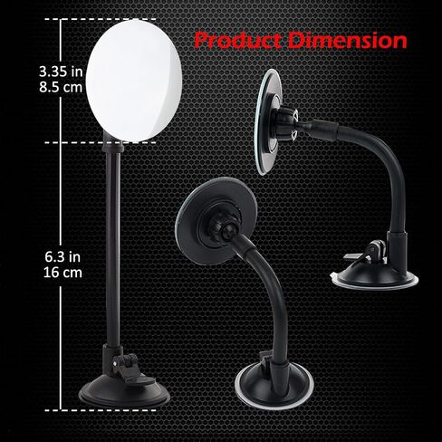 Stick On Car Baby Mirror, Ampper Adjustabe HD Glass Convex Wide Angle Interior Rearview Baby Rear Facing Mirror (Framed Rectangle, Small, 3.3" X 2.5") in Saudi Arabia