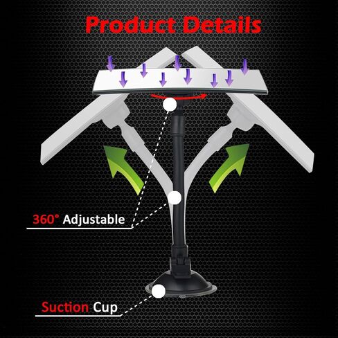 Stick On Car Baby Mirror, Ampper Adjustabe HD Glass Convex Wide Angle Interior Rearview Baby Rear Facing Mirror (Framed Rectangle, Small, 3.3" X 2.5") in Saudi Arabia
