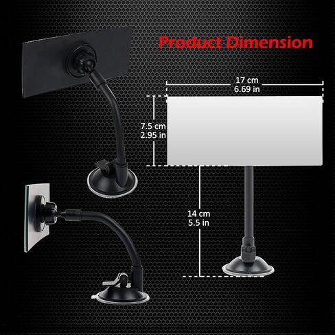 Stick On Car Baby Mirror, Ampper Adjustabe HD Glass Convex Wide Angle Interior Rearview Baby Rear Facing Mirror (Framed Rectangle, Small, 3.3" X 2.5") in Saudi Arabia