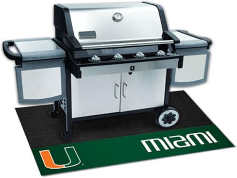 FANMATS NCAA University of Miami Hurricanes Vinyl Grill Mat , Black , 26"x42" in Saudi Arabia