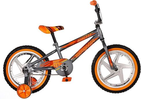 دراجة Mongoose Skid للأولاد حرة BMX مع عجلات تدريب، عجلات 16 بوصة، رمادية in Kuwait