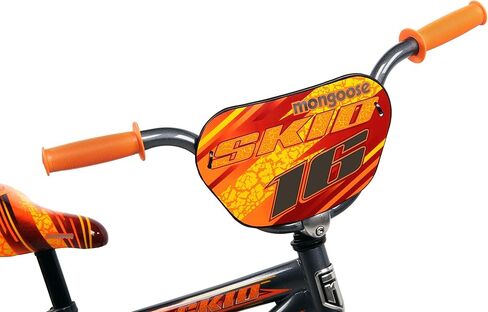 دراجة Mongoose Skid للأولاد حرة BMX مع عجلات تدريب، عجلات 16 بوصة، رمادية in Kuwait