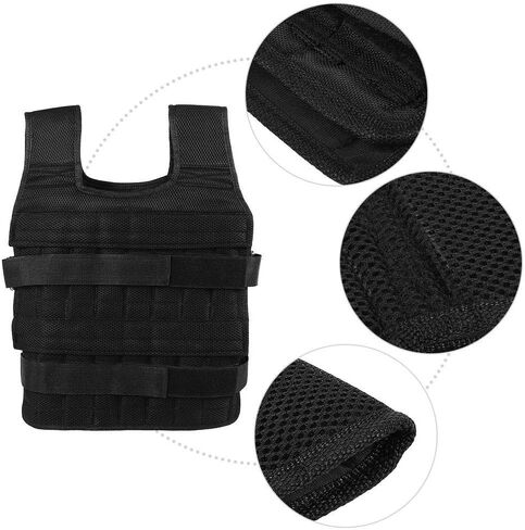 Breathable Weighted Vest, 15kg Breathable Mesh Training Jacket Body Weight Vest Strength Training Fitness Vest in Kuwait