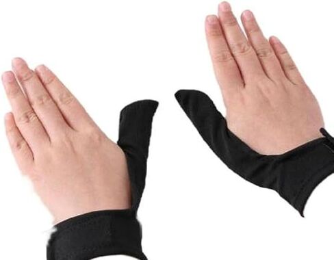 1 Pair Bowling Thumb Saver Protector 2pcs Left Hand and Right Hand Thumb Sock Guard Black for men and women in Saudi Arabia