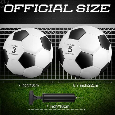 HyDren 12 Packs Soccer Ball with Pump Official Size Soccer Ball for Indoor Outside Game Training Practice Back to School Sport Gift for Kids Teens Adults(Black, White, Size 4) in Saudi Arabia