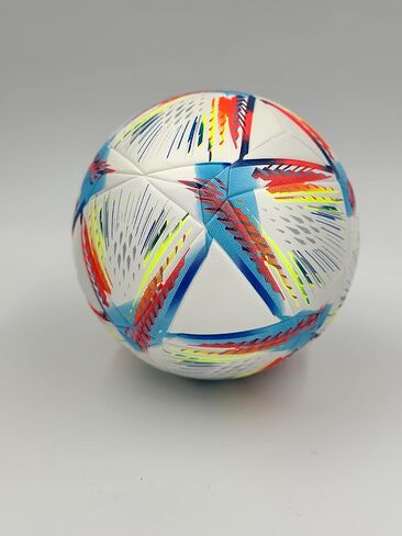World Cup Quality Soccer Ball Size 5 Thermally Bonded Match Ball with Seamless Stitching- Official Match Weight- Long Lasting Professional High Grade PU Leather- Pelota de Futbol- USA in Saudi Arabia