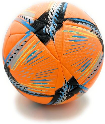 World Cup Quality Soccer Ball Size 5 Thermally Bonded Match Ball with Seamless Stitching- Official Match Weight- Long Lasting Professional High Grade PU Leather- Pelota de Futbol- USA in Saudi Arabia