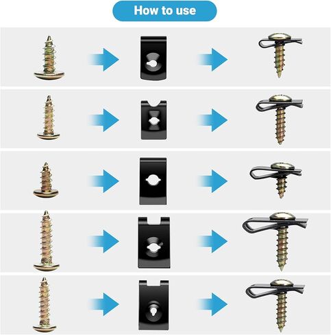 170Pcs Automotive Screws and Clips Assortment Kit,9 Size U Clips with Screws foror Dash Door Panel Interior SAE in Saudi Arabia