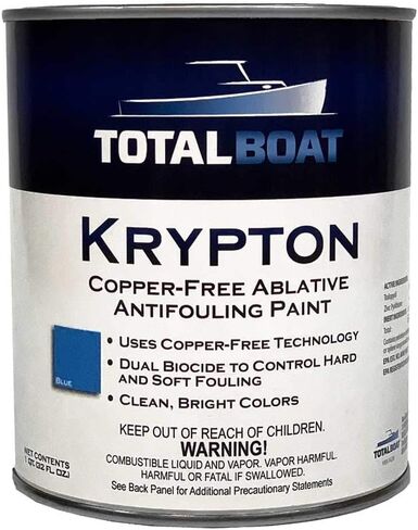 TotalBoat - 413458 Krypton Copper Free Antifouling – Marine Ablative Boat Bottom Paint | For Fiberglass, Wood, Aluminum & Steel Boats | Ideal for Outdrives & Trim Tabs (White, Gallon) in Saudi Arabia