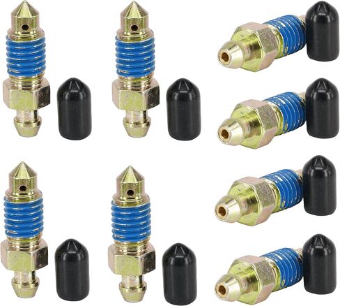 8 PCS Speed Bleeder,Bleeder Valve,Brake Bleeder Screws, Quick Bleeders with Dust Caps M10x1.0-31.7mm, H9407-8, H9409-8, 105396, 107391, 639630 in Saudi Arabia
