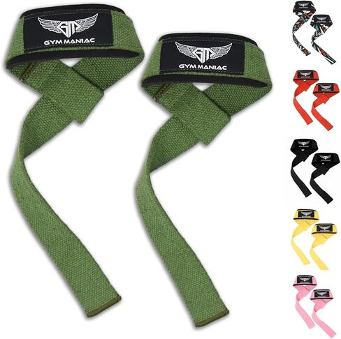 Gym Maniac GM Wrist Straps for Weight Lifting - Gym Accessories for Men and Women - Workout Equipment for Better Exercise Support - Adjustable Grip in Saudi Arabia