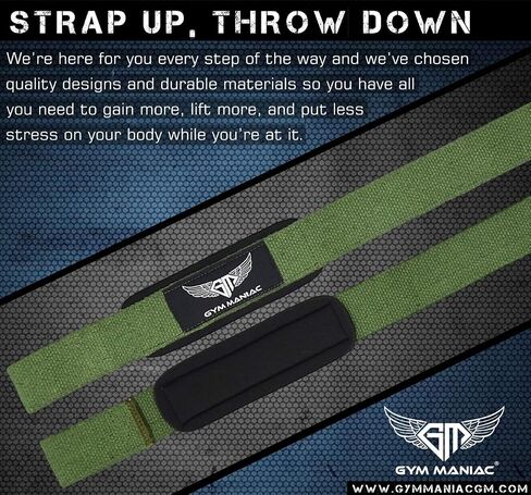 Gym Maniac GM Wrist Straps for Weight Lifting - Gym Accessories for Men and Women - Workout Equipment for Better Exercise Support - Adjustable Grip in Saudi Arabia